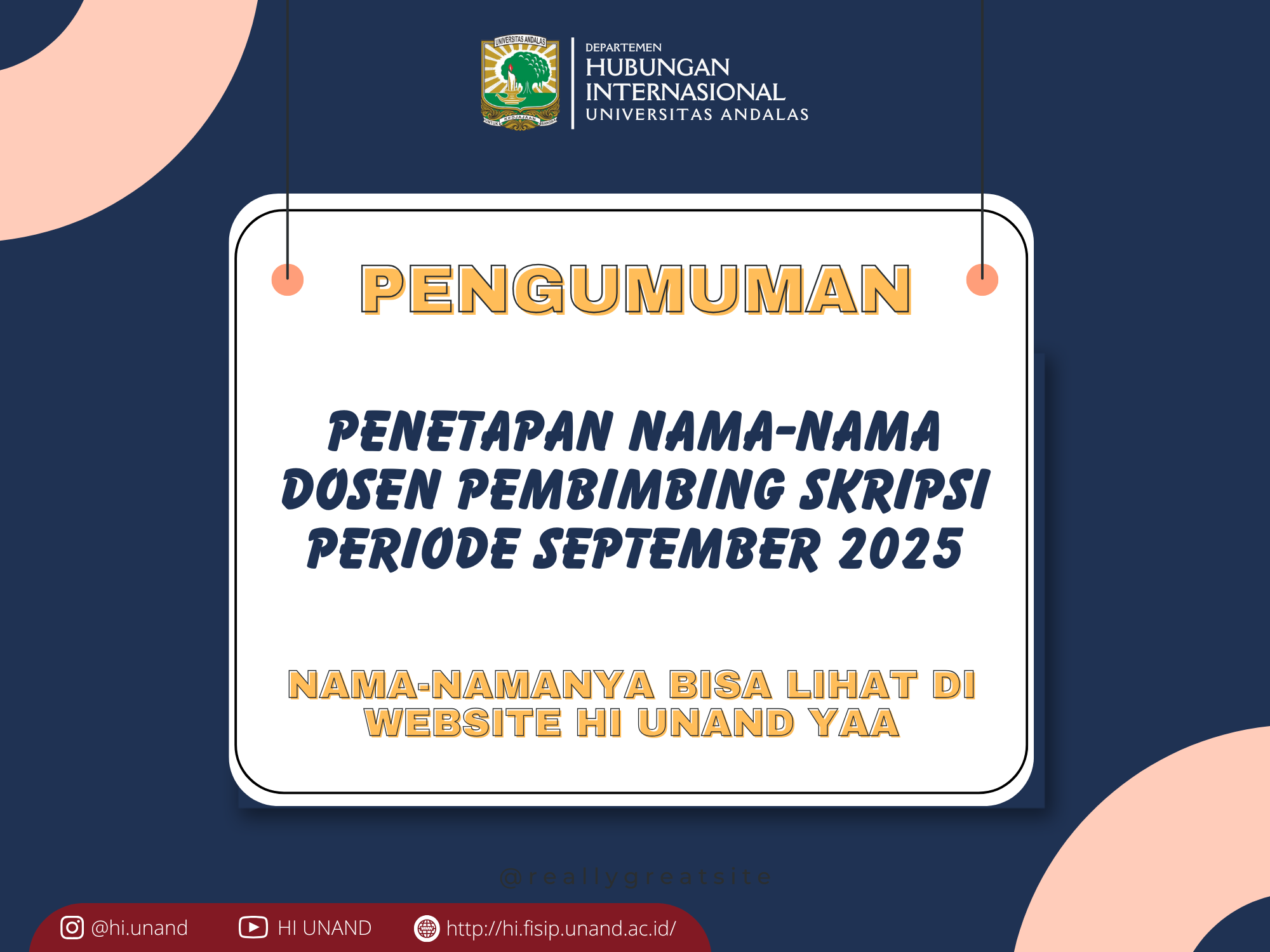 Penetapan Dosen Pembimbing Skripsi Periode September 2025: Saatnya Melangkah ke Tahap Akhir Perjalanan Akademik!