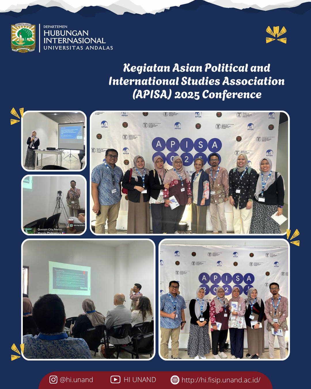 Delegasi HI UNAND Berpartisipasi di APISA 2025 Conference, University of the Philippines!