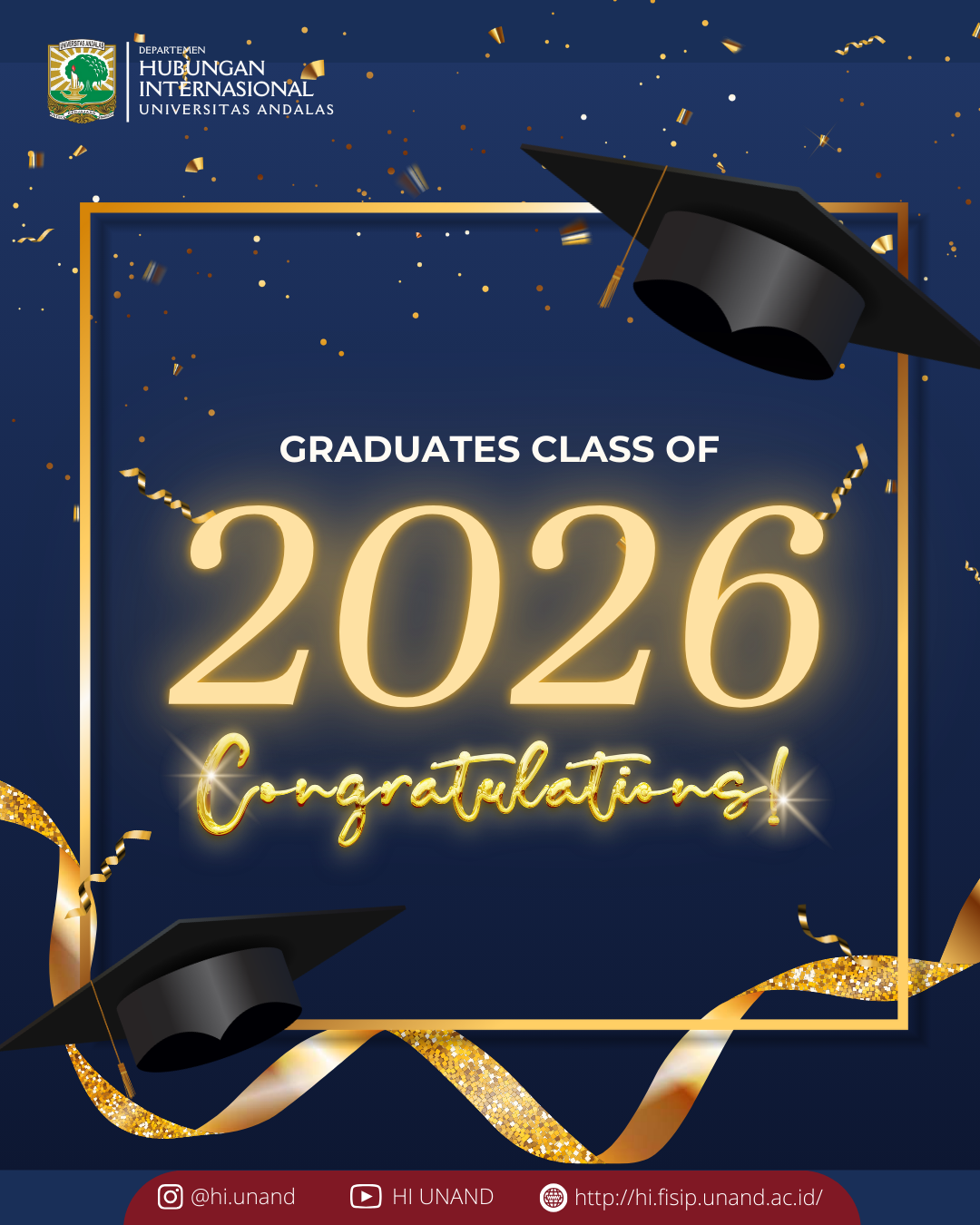 🎓 25 Lulusan Baru HI FISIP UNAND Siap Menjadi Aktor Global: Wisuda Periode I Tahun 2026